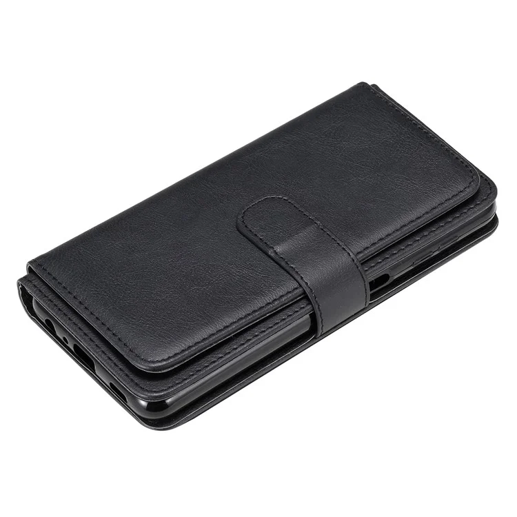 For Samsung Galaxy A32 5G / M32 5G Leather Case with 10 Card Holder Phone Cover Stand - Black