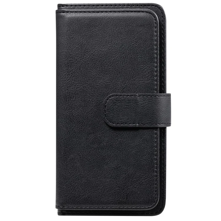 For Samsung Galaxy A32 5G / M32 5G Leather Case with 10 Card Holder Phone Cover Stand - Black