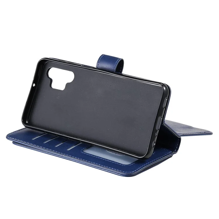 For Samsung Galaxy A32 5G / M32 5G Leather Case with 10 Card Holder Phone Cover Stand - Blue