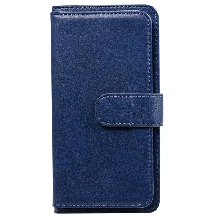 For Samsung Galaxy A32 5G / M32 5G Leather Case with 10 Card Holder Phone Cover Stand - Blue