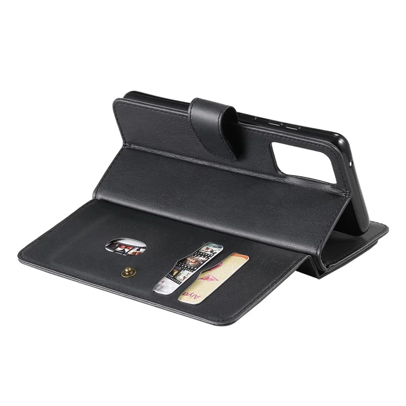 جراب جلد لجهاز Samsung Galaxy A52 4G / 5G / A52s 5G مع حامل بطاقة 10 وجيب للهاتف - أسود