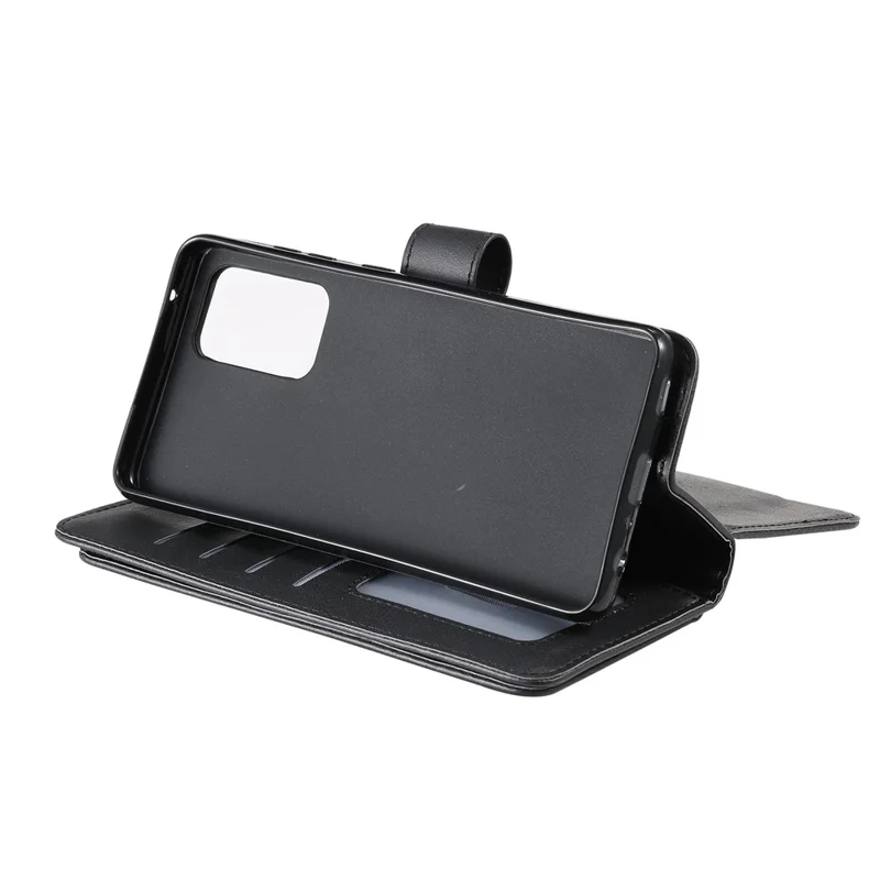 جراب جلد لجهاز Samsung Galaxy A52 4G / 5G / A52s 5G مع حامل بطاقة 10 وجيب للهاتف - أسود