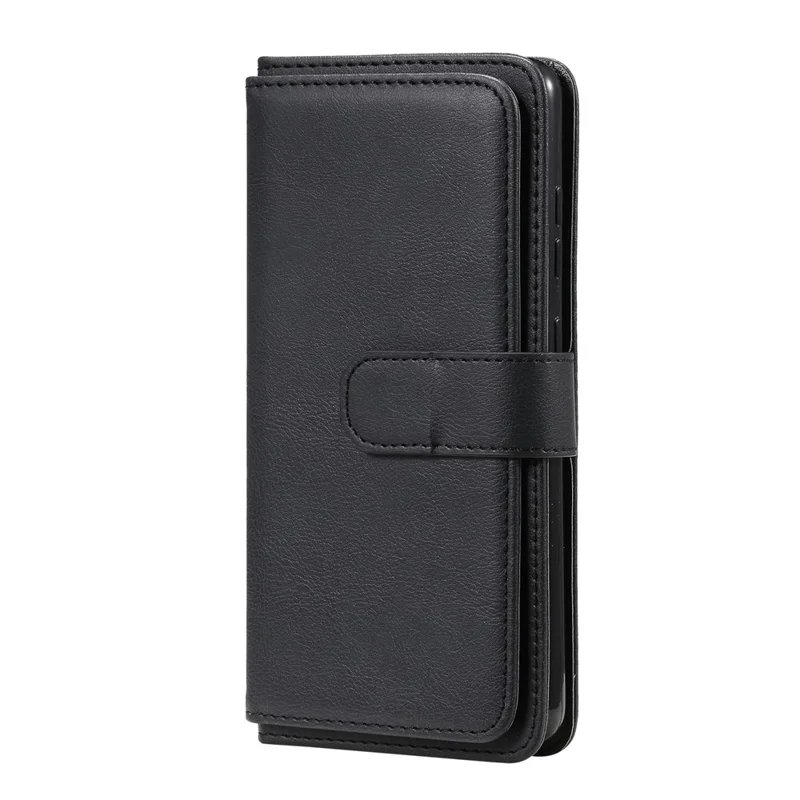 جراب جلد لجهاز Samsung Galaxy A52 4G / 5G / A52s 5G مع حامل بطاقة 10 وجيب للهاتف - أسود