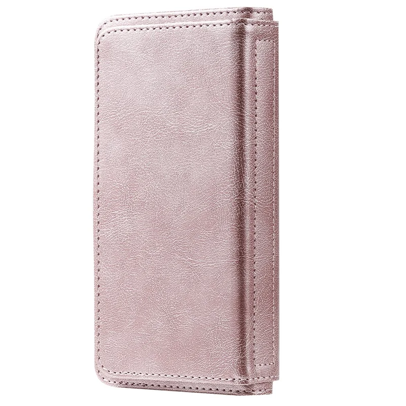 For Samsung Galaxy A52 4G / 5G / A52s 5G Leather Case with 10 Card Holder Phone Cover Stand - Pink
