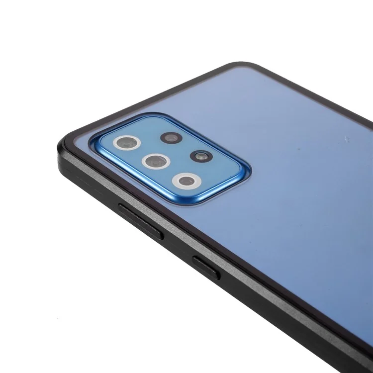 Magnetrahmen + beidseitig gehärtetes Glas Voll-Schutz-Handyhülle für Samsung Galaxy A72 4G / 5G - Schwarz