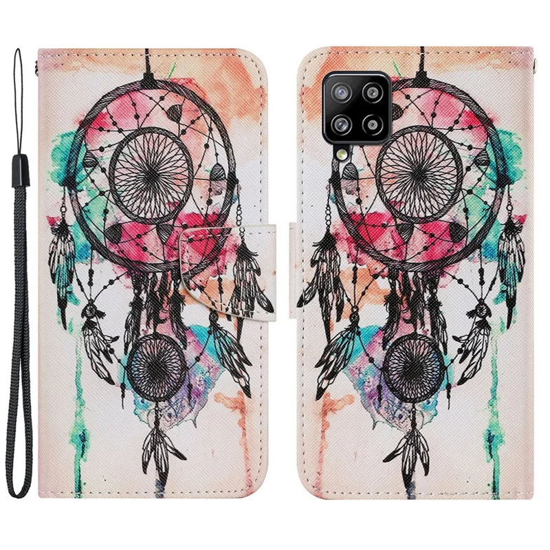 Pattern Printing Leather Wallet Phone Shell Case for Samsung Galaxy A22 4G (EU Version) - Dream Catcher