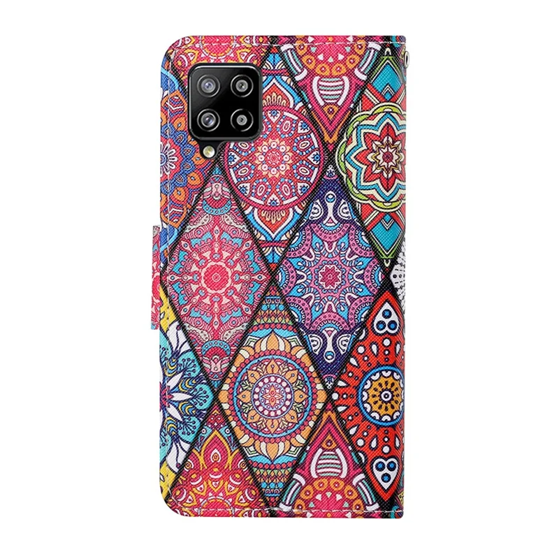 Pattern Printing Cross Texture PU Leather Phone Case for Samsung Galaxy A22 4G (EU Version) - Mandala Pattern