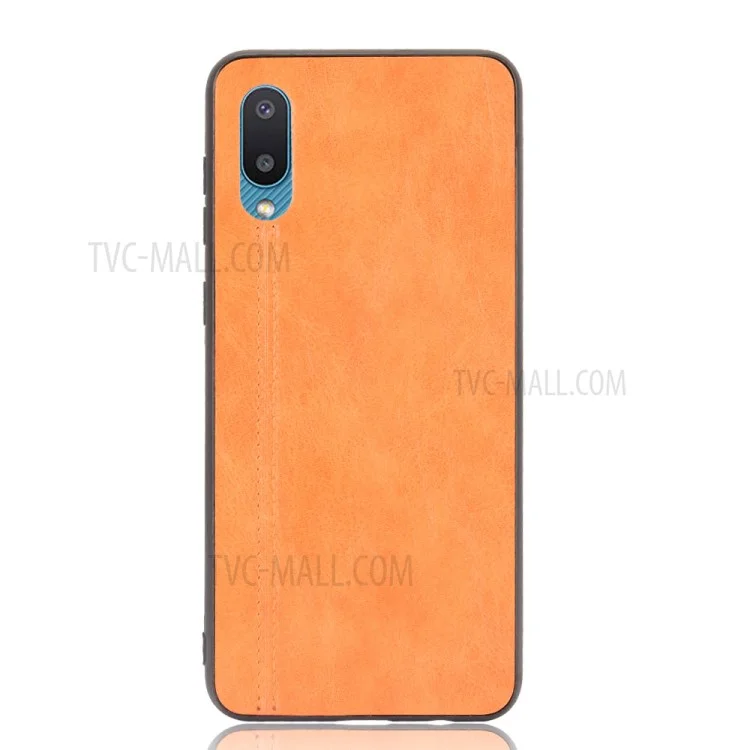 Чехол для Samsung Galaxy M02/A02 из ПУ-кожи с покрытием PC+TPU - желтый
