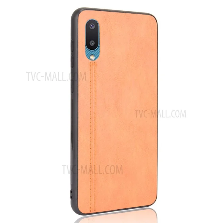 Чехол для Samsung Galaxy M02/A02 из ПУ-кожи с покрытием PC+TPU - желтый