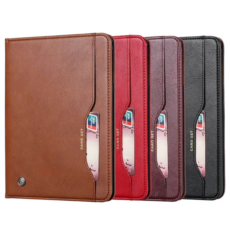 Auto-absorbed Wallet Stand Design PU Leather Tablet Cover Case for Samsung Galaxy Tab A7 Lite 8.7-inch (T220/T725) - Black
