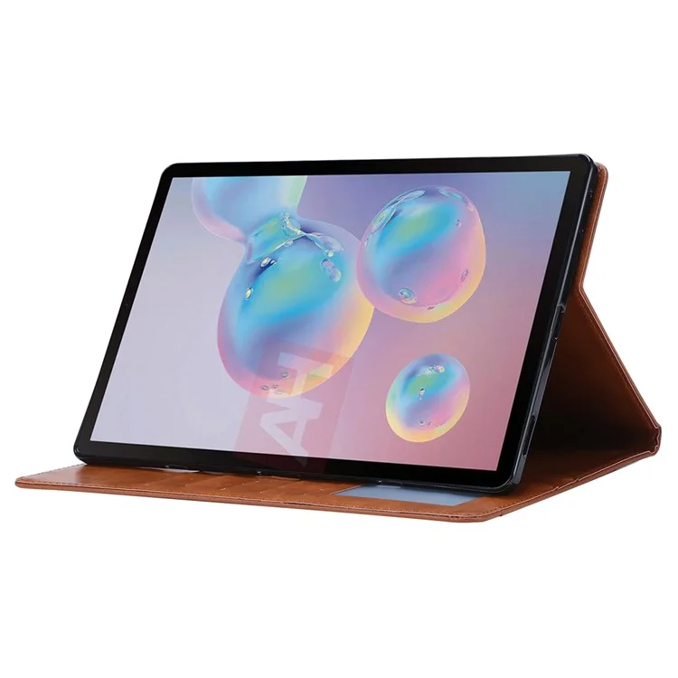 Capa Protetora de Couro PU Absorvida Automaticamente com Carteira e Suporte para Samsung Galaxy Tab S7 Lite/S7 FE (T730/T735/T736B) - Marrom