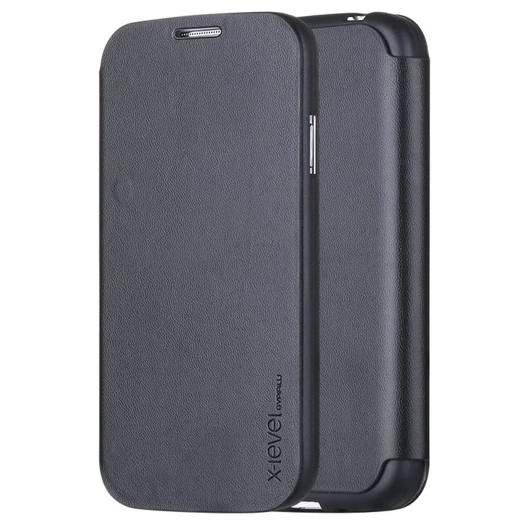X-LEVEL FIB Color Slim Leather Case for Samsung Galaxy S4 I9500 I9502 I9505 - Black