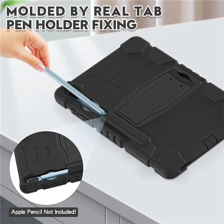 Funda protectora de PC resistente al impacto + Silicona suave para tablet para Samsung Galaxy Tab S6 SM-T860 (WiFi) / SM-T865 (LTE) / SM-T867 - Negro/Negro