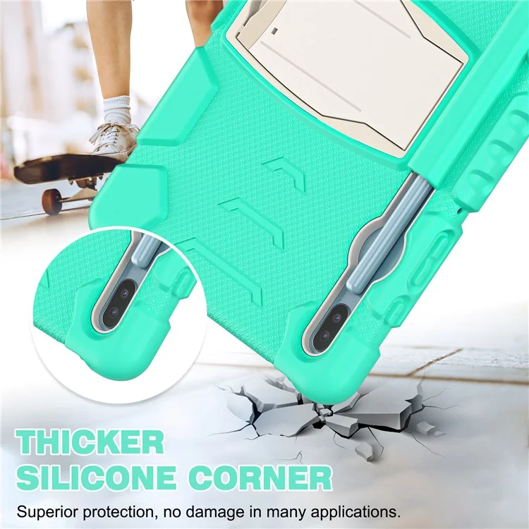 PC Résistant à L'impact + Couvercle de Tablette en Silicone Souple Avec Degs de Merde Pour Samsung Galaxy Tab S6 SM-T860 (wi-fi) / Sm-t865 (lte) / Sm-t867 - Menthe Verte