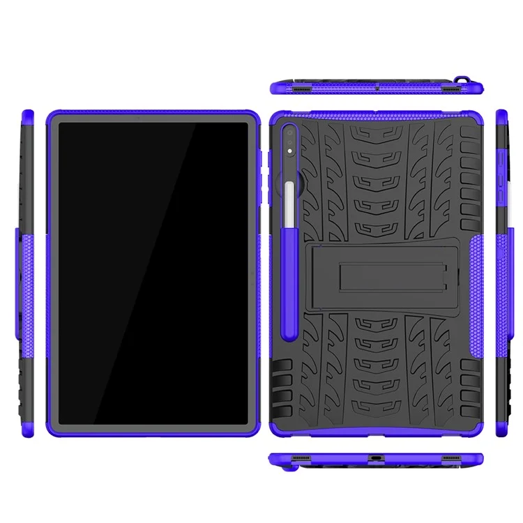 Per Samsung Galaxy Tab S7 fe Cool Tablet Case Kickstand Ibrido PC + TPU Copertura - Viola