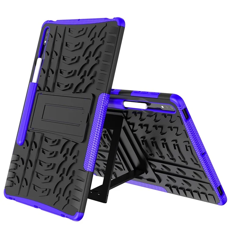 Per Samsung Galaxy Tab S7 fe Cool Tablet Case Kickstand Ibrido PC + TPU Copertura - Viola