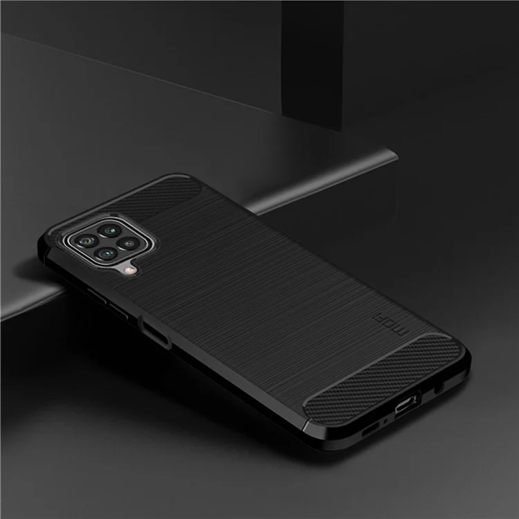 MOFI Brushed Carbon Fiber Design Flexible Well-Protected TPU Cover Case for Samsung Galaxy A22 4G (EU Version) - Black