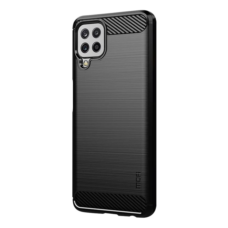 MOFI Brushed Carbon Fiber Design Flexible Well-Protected TPU Cover Case for Samsung Galaxy A22 4G (EU Version) - Black