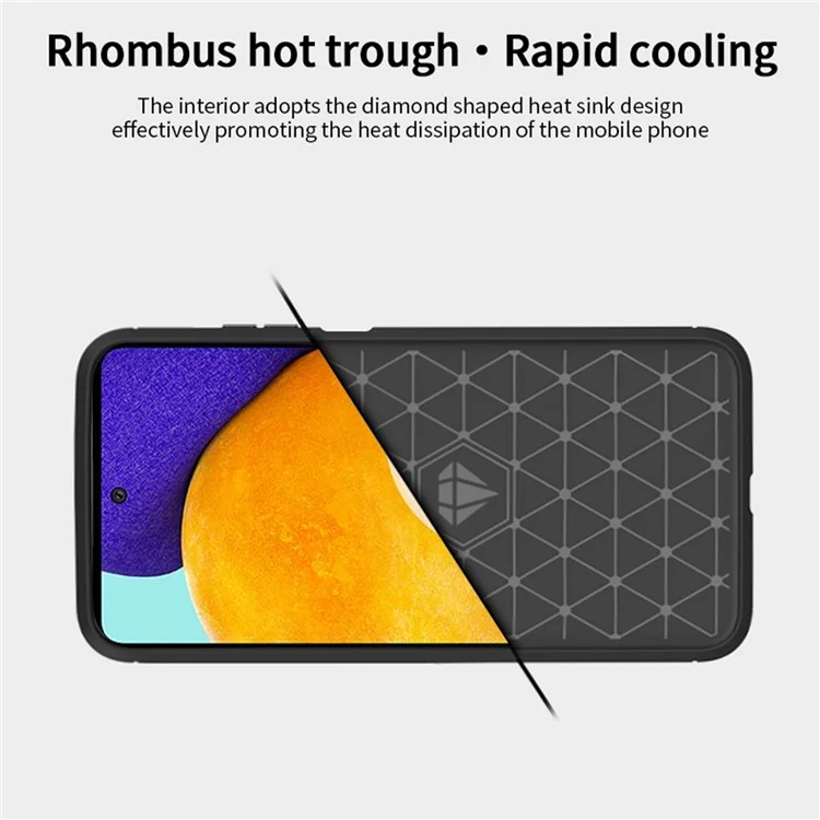MOFI Brushed Carbon Fiber Design Flexible Well-Protected TPU Cover Case for Samsung Galaxy A22 4G (EU Version) - Black
