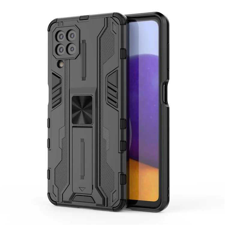 PC + TPU Caso De Telefone Híbrido Capa Protetora Resistente Ao Impacto Com Kickstand Para Samsung Galaxy A22 4G (versão Da UE) - Preto
