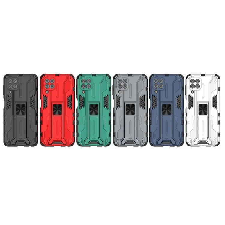 PC + TPU Caso De Telefone Híbrido Capa Protetora Resistente Ao Impacto Com Kickstand Para Samsung Galaxy A22 4G (versão Da UE) - Preto