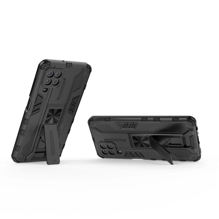 PC + TPU Caso De Telefone Híbrido Capa Protetora Resistente Ao Impacto Com Kickstand Para Samsung Galaxy A22 4G (versão Da UE) - Preto