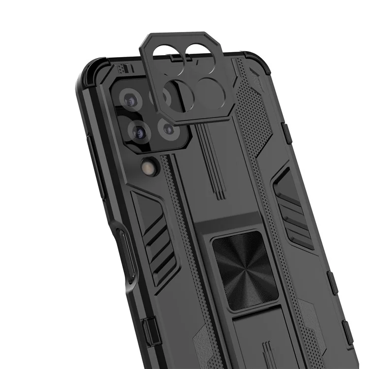 PC + TPU Caso De Telefone Híbrido Capa Protetora Resistente Ao Impacto Com Kickstand Para Samsung Galaxy A22 4G (versão Da UE) - Preto