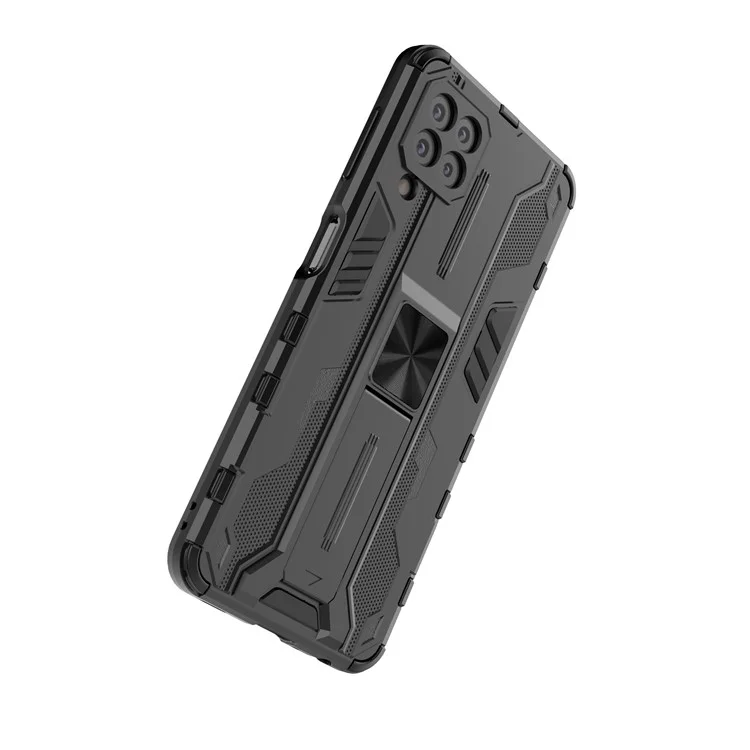 PC + TPU Caso De Telefone Híbrido Capa Protetora Resistente Ao Impacto Com Kickstand Para Samsung Galaxy A22 4G (versão Da UE) - Preto