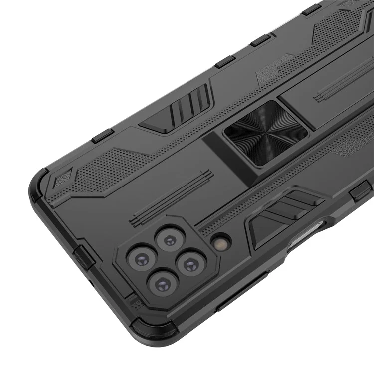 PC + TPU Caso De Telefone Híbrido Capa Protetora Resistente Ao Impacto Com Kickstand Para Samsung Galaxy A22 4G (versão Da UE) - Preto