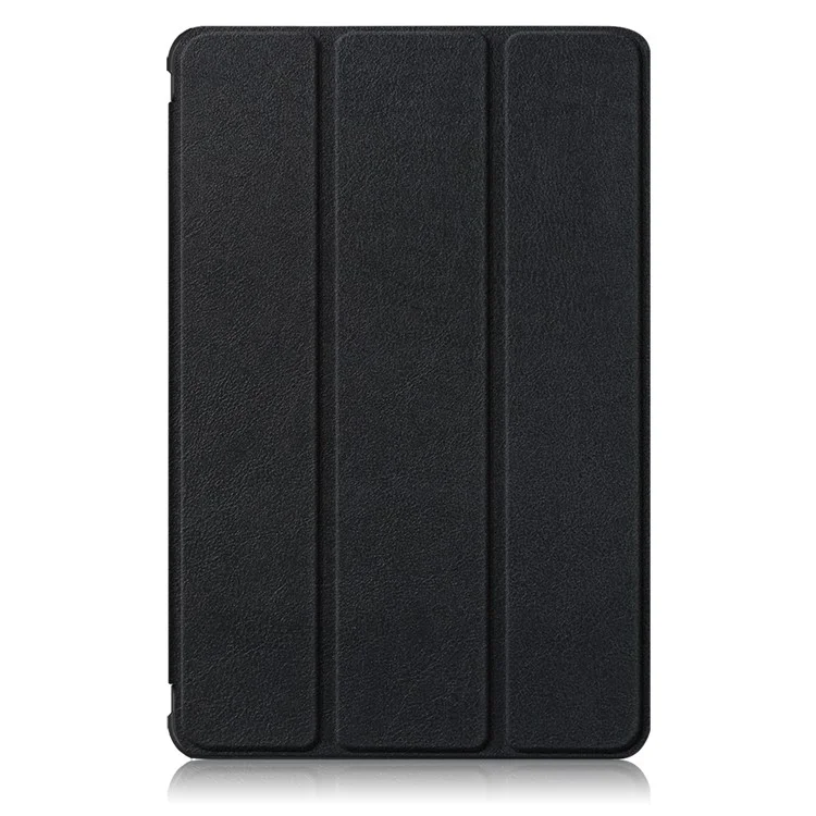 Tri-fold Stand Design Plain PU in Pelle Pettore Prottoco Shech Per Samsung Galaxy Tab S7 fe T736/Tab S7 Plus/Tab S8+ - Nero