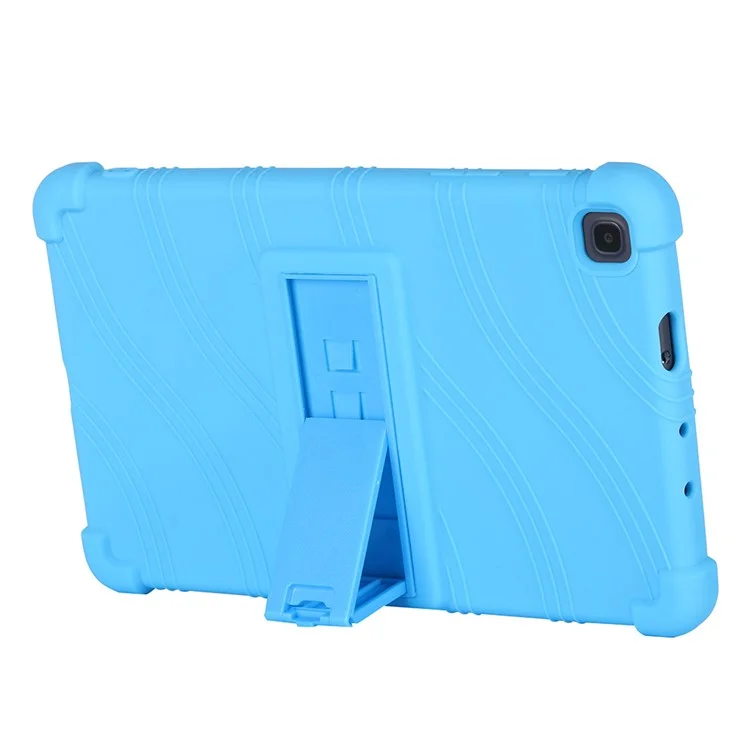 Flexible Silicone Tablet Shell Cover with Supporting Kickstand for Samsung Galaxy Tab A7 Lite 8.7-inch SM-T220 (Wi-Fi) - Baby Blue