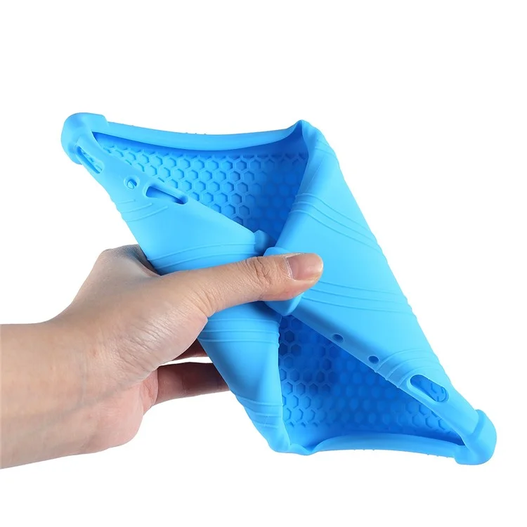 Flexible Silicone Tablet Shell Cover with Supporting Kickstand for Samsung Galaxy Tab A7 Lite 8.7-inch SM-T220 (Wi-Fi) - Baby Blue