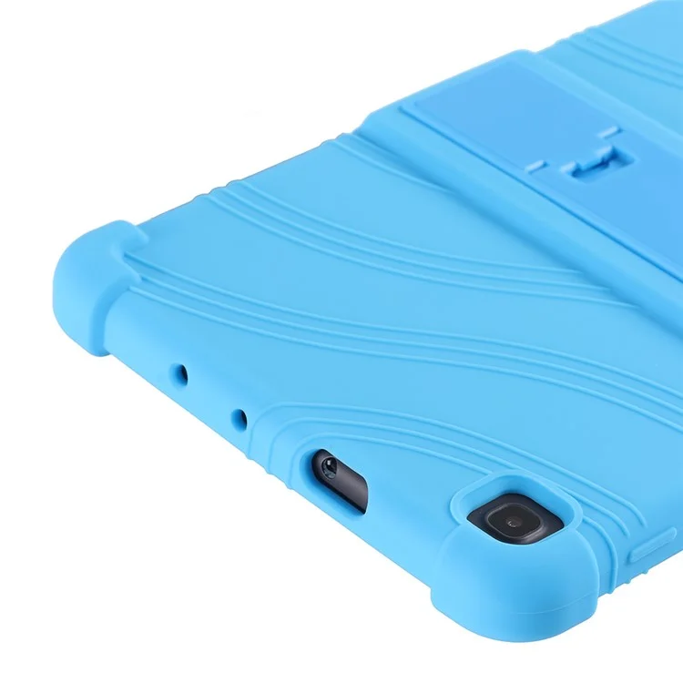 Flexible Silicone Tablet Shell Cover with Supporting Kickstand for Samsung Galaxy Tab A7 Lite 8.7-inch SM-T220 (Wi-Fi) - Baby Blue