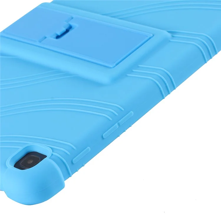 Flexible Silicone Tablet Shell Cover with Supporting Kickstand for Samsung Galaxy Tab A7 Lite 8.7-inch SM-T220 (Wi-Fi) - Baby Blue