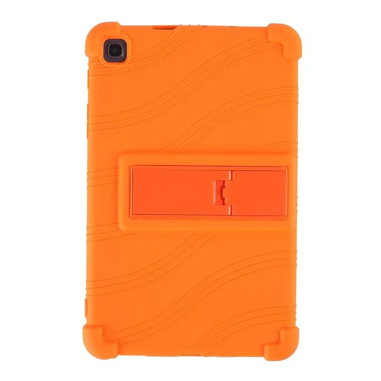 Flexible Silicone Tablet Shell Cover with Supporting Kickstand for Samsung Galaxy Tab A7 Lite 8.7-inch SM-T220 (Wi-Fi) - Orange