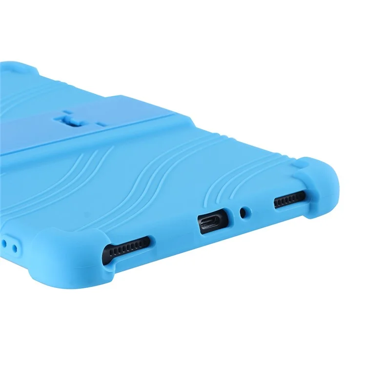 Flexible Silicone Tablet Shell Cover with Supporting Kickstand for Samsung Galaxy Tab A7 Lite 8.7-inch SM-T220 (Wi-Fi) - Orange