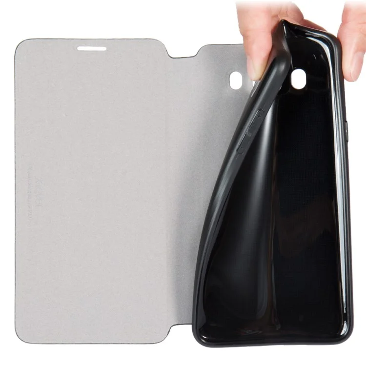 X-LEVEL Slim Leather Flip Case with Stand for Samsung Galaxy J5 (2016) - Black