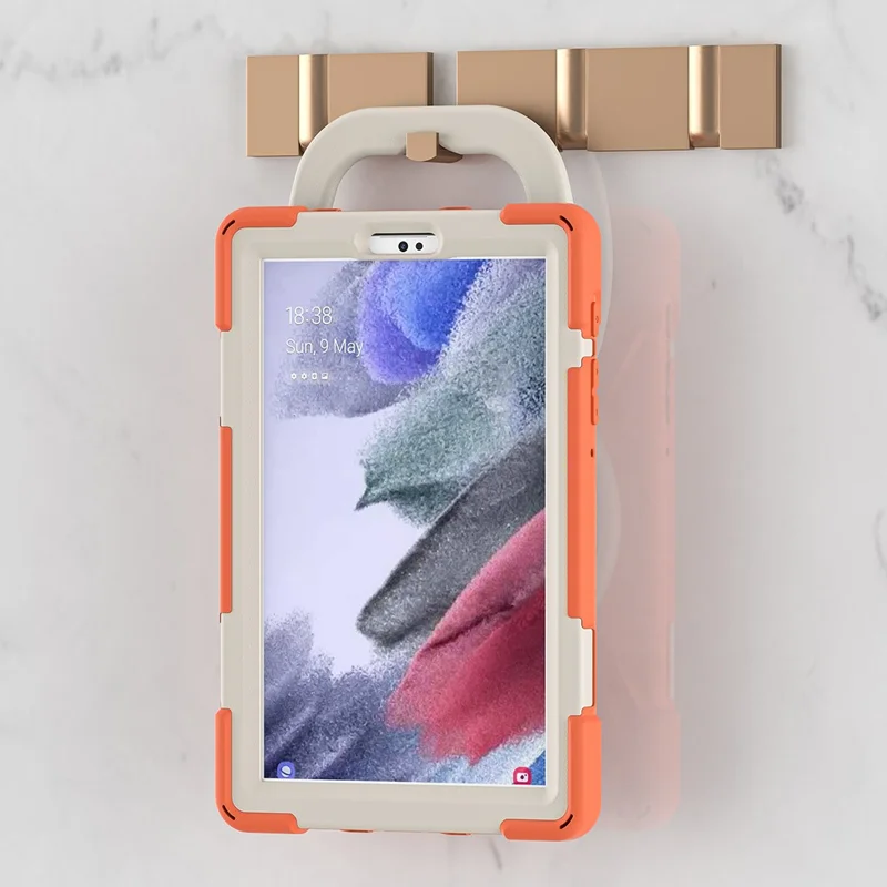 PC + Silicone Combo Hybrid Case with 360 Degree Rotary Kickstand for Samsung Galaxy Tab A7 Lite 8.7-inch - Living Coral