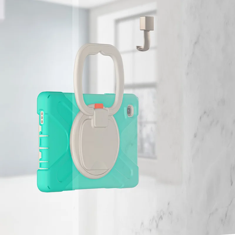 PC + Silicone Combo Hybrid Case with 360 Degree Rotary Kickstand for Samsung Galaxy Tab A7 Lite 8.7-inch - Mint Green