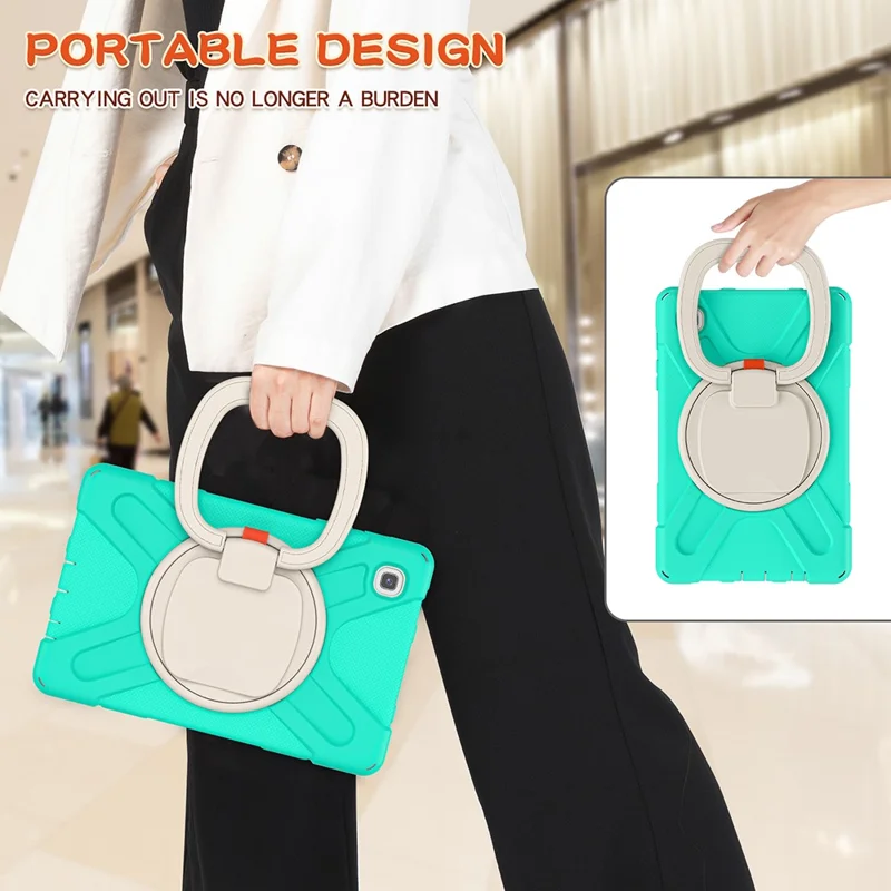PC + Silicone Combo Hybrid Case with 360 Degree Rotary Kickstand for Samsung Galaxy Tab A7 Lite 8.7-inch - Mint Green