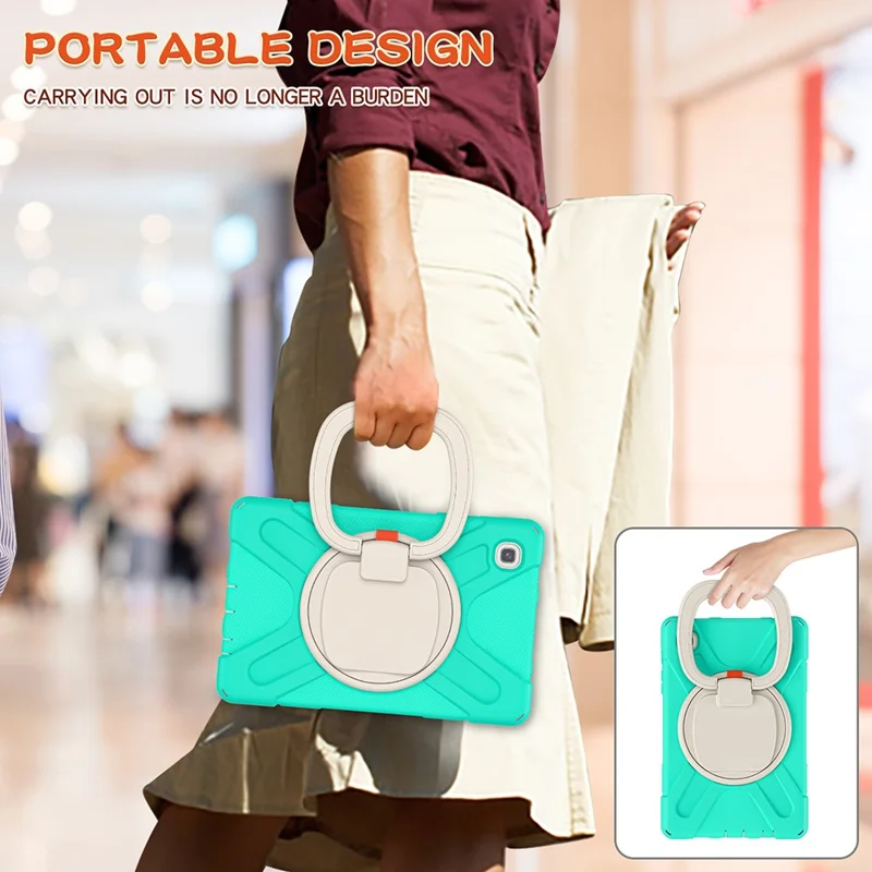 PC + Silicone Combo Hybrid Case with 360 Degree Rotary Kickstand for Samsung Galaxy Tab A7 Lite 8.7-inch - Mint Green