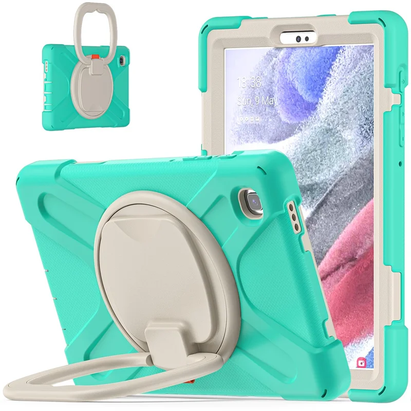 PC + Silicone Combo Hybrid Case with 360 Degree Rotary Kickstand for Samsung Galaxy Tab A7 Lite 8.7-inch - Mint Green