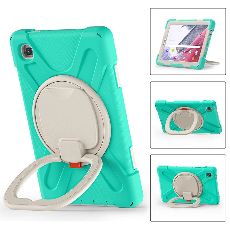 PC + Silicone Combo Hybrid Case with 360 Degree Rotary Kickstand for Samsung Galaxy Tab A7 Lite 8.7-inch - Mint Green
