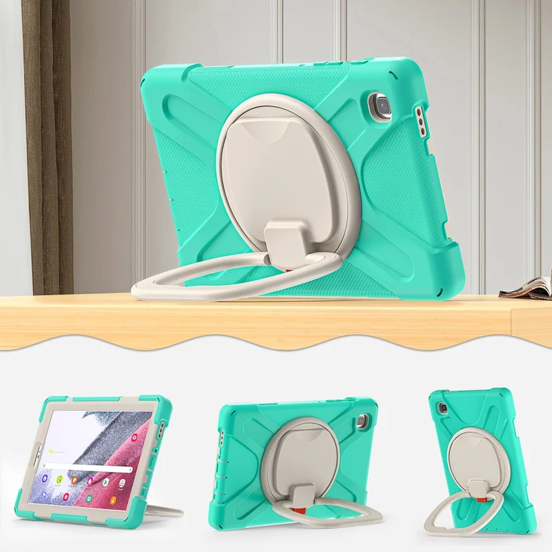 PC + Silicone Combo Hybrid Case with 360 Degree Rotary Kickstand for Samsung Galaxy Tab A7 Lite 8.7-inch - Mint Green