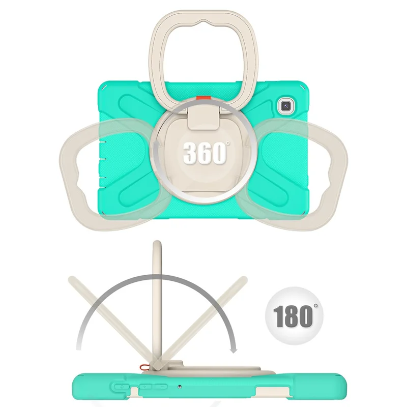 PC + Silicone Combo Hybrid Case with 360 Degree Rotary Kickstand for Samsung Galaxy Tab A7 Lite 8.7-inch - Mint Green