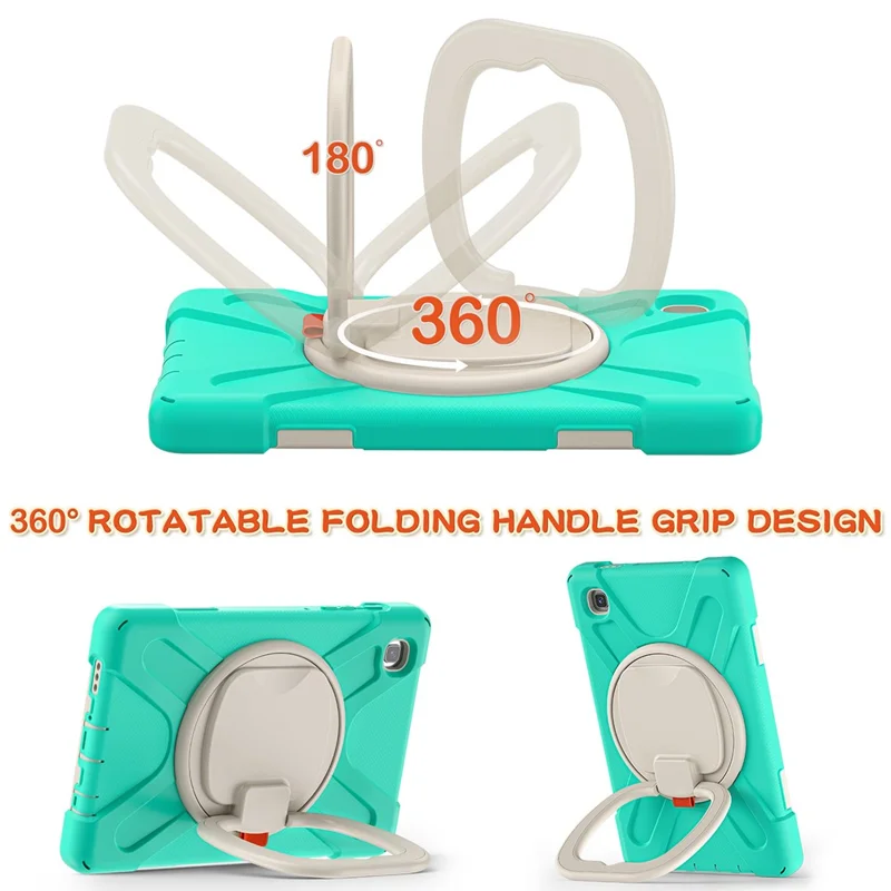PC + Silicone Combo Hybrid Case with 360 Degree Rotary Kickstand for Samsung Galaxy Tab A7 Lite 8.7-inch - Mint Green