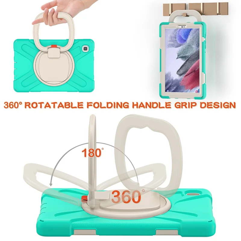 PC + Silicone Combo Hybrid Case with 360 Degree Rotary Kickstand for Samsung Galaxy Tab A7 Lite 8.7-inch - Mint Green