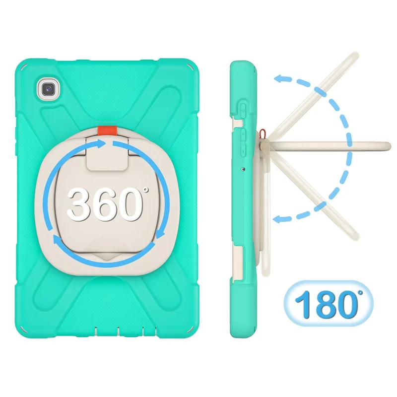 PC + Silicone Combo Hybrid Case with 360 Degree Rotary Kickstand for Samsung Galaxy Tab A7 Lite 8.7-inch - Mint Green