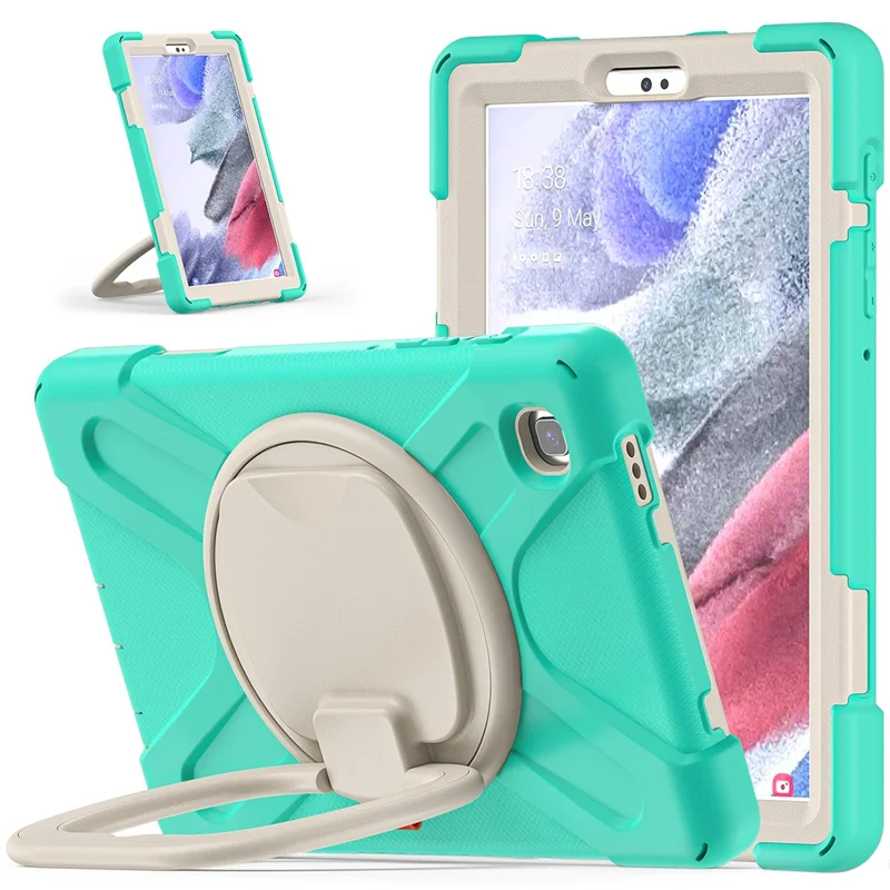 PC + Silicone Combo Hybrid Case with 360 Degree Rotary Kickstand for Samsung Galaxy Tab A7 Lite 8.7-inch - Mint Green