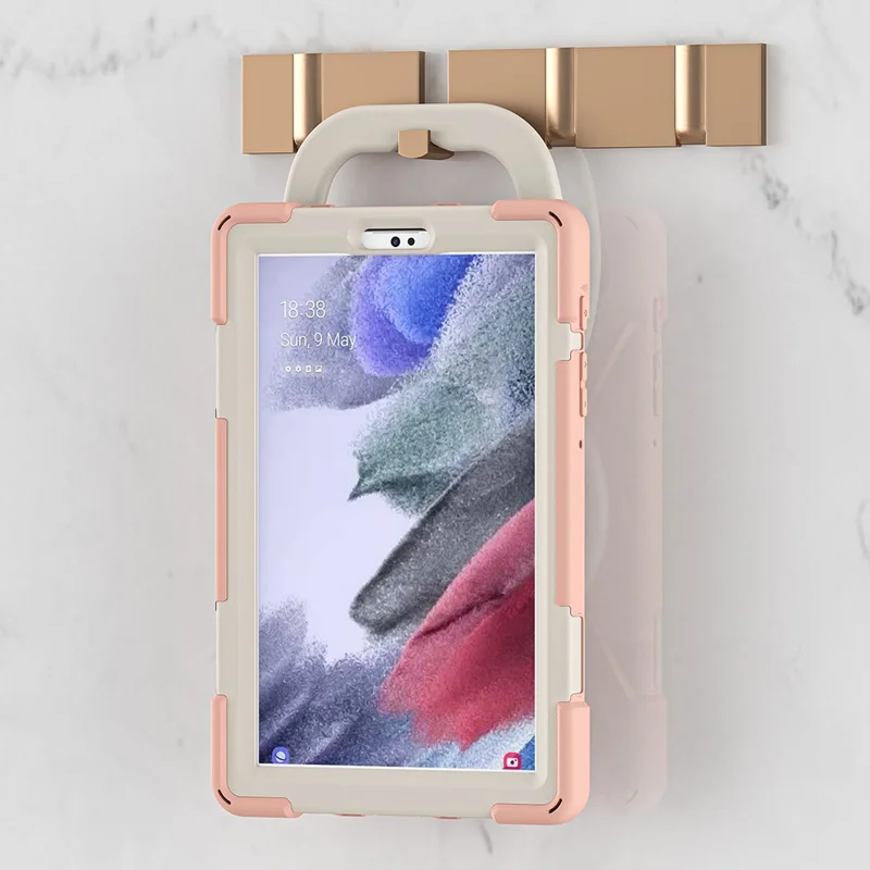 PC + Silicone Combo Hybrid Case with 360 Degree Rotary Kickstand for Samsung Galaxy Tab A7 Lite 8.7-inch - Rose Gold